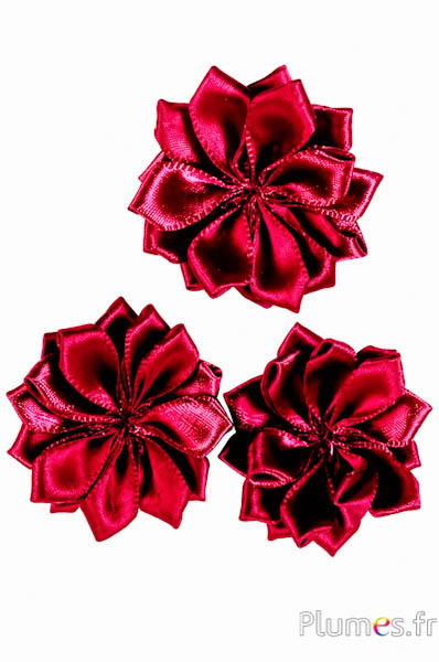 Fiori in raso - Ø 3 cm - bordò